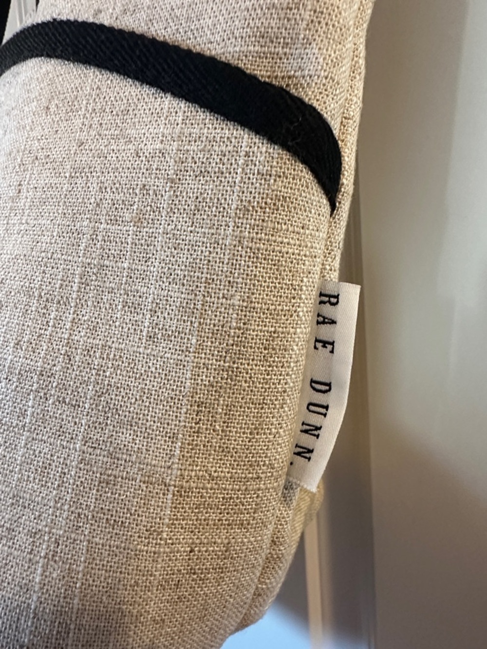 Rae Dunn Beige Canvas Tote with Black Trim - Picture 3 of 4